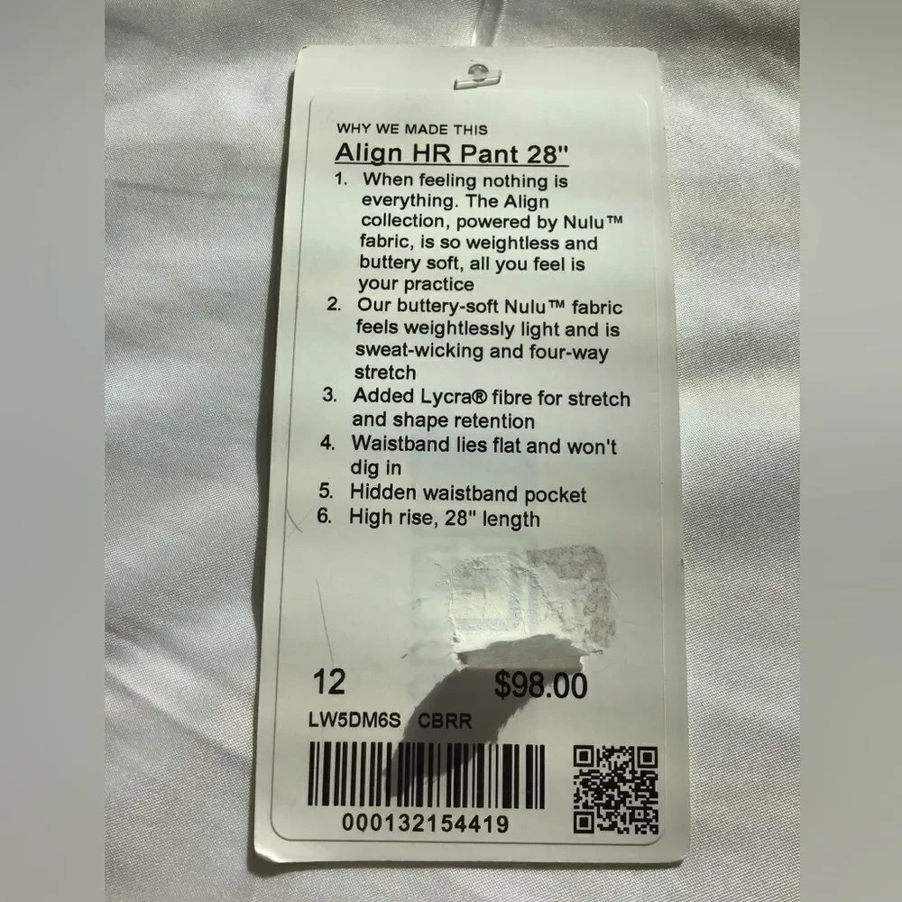 Lululemon Align High Rise Pant 28” Pink Camouflage New Size 12